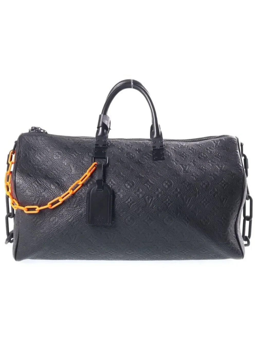 Louis Vuitton Keepall Bandouliere 50 Taurillon Leather Boston Bag Black